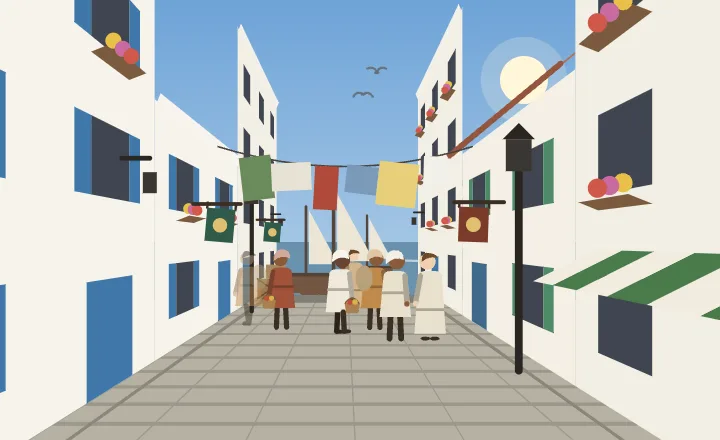A city in the sandy coast