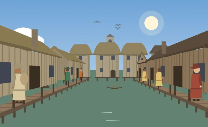A village in the swamp